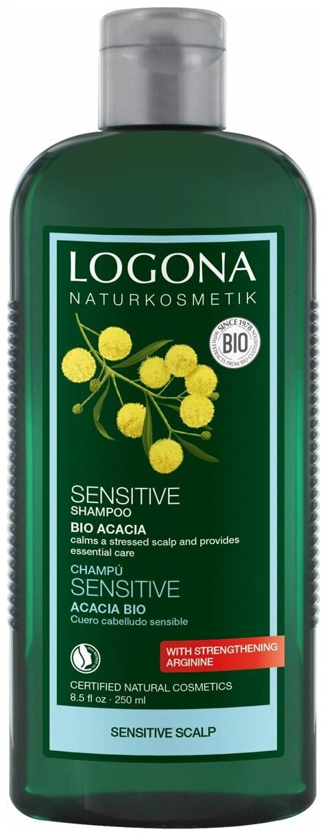 Logona шампунь Sensitive Bio Acacia для чувствительной кожи головы, 250 мл