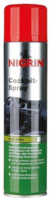 Очиститель Nigrin Cockpit-spray для пластика с ароматом яблока - фото №1