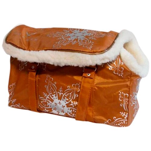 фото Dogman сумка-переноска модельная № 8м, зима, иск. мех, кирпичная, 38 х 18 х 25 см (1 шт)