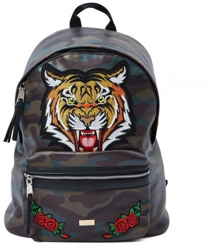Рюкзак REASON Tiger Rose, фактура гладкая, коричневый, хаки