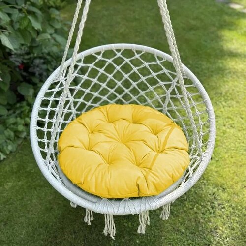 Круглая подушка для садовых качелей Билли, напольная сидушка 60D, желтая