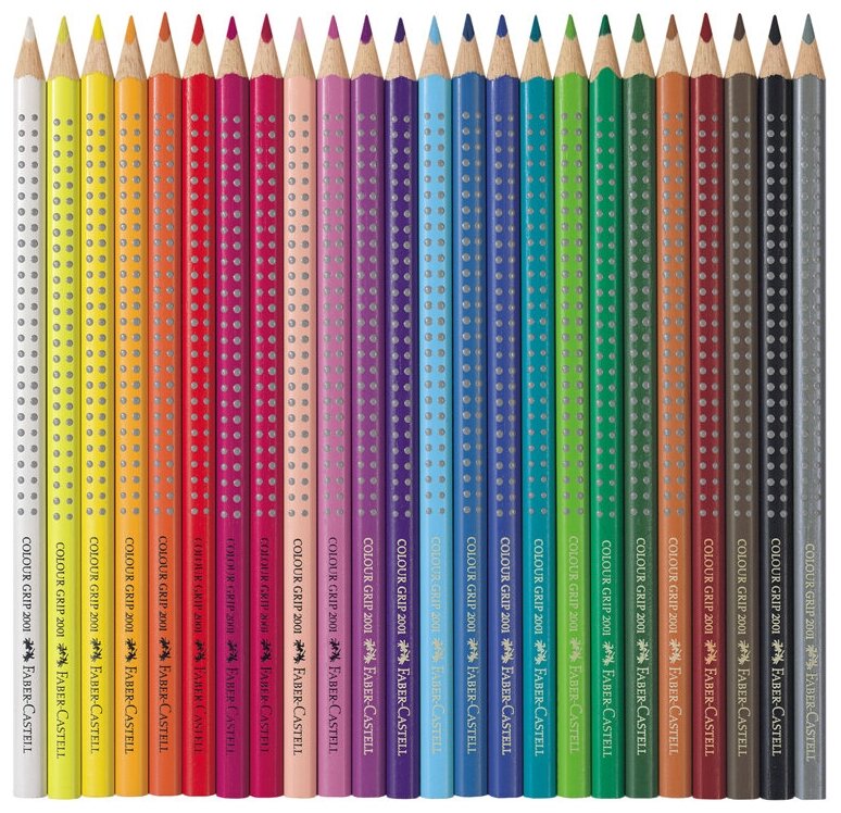 Карандаши цветные Faber-Castell "Grip", 24 цвета, трехгранные, заточенные