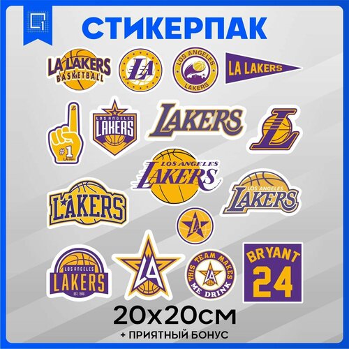 Набор наклеек Стикеры NBA Lakers 20х20см стикерпак аниме slamdunk 50шт стикеры наклейки