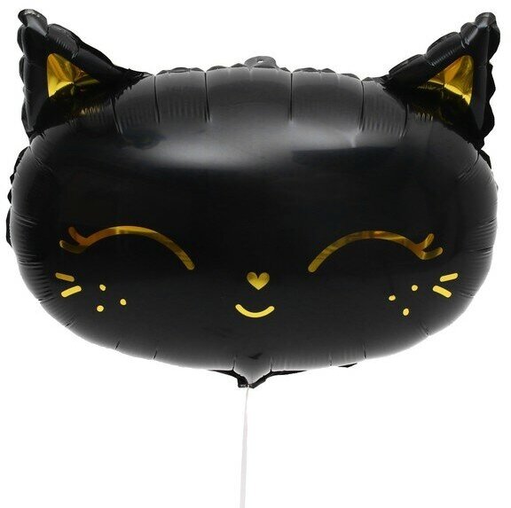 Шар фольгированный 18" «Кошечка-принцесса», цвет чёрный
