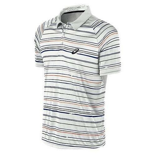 фото Поло теннисное asics club graphic short sleeve polo ss15, 122766-0106, белый цвет, р. s