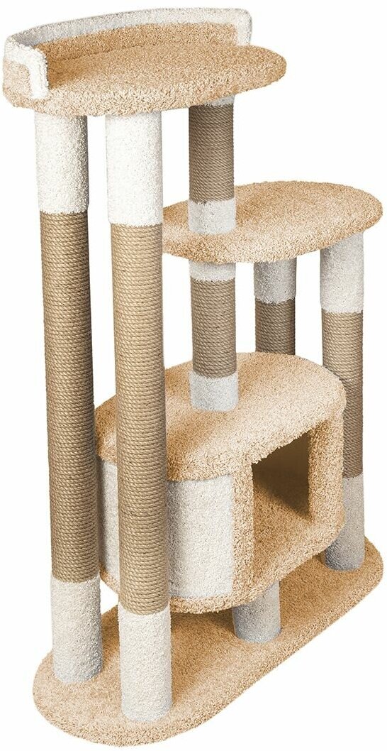 Игровой комплекс для кошек с домиком, когтеточка с лежанками "Дарэлл" персиковый - фотография № 15