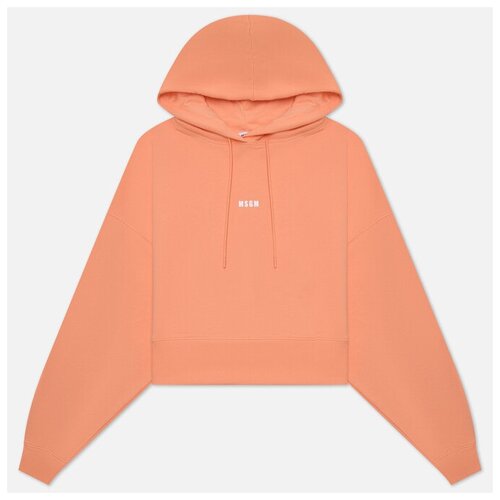 фото Женская толстовка msgm classic micrologo seasonal hoodie оранжевый, размер l