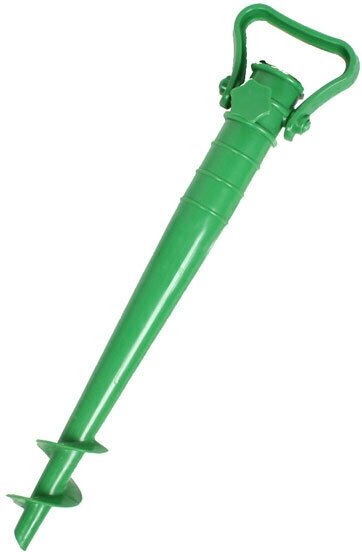 Бур-подставка для пляжного зонта 35см «Дрель» пластик, цвет зеленый ДоброСад - фотография № 1