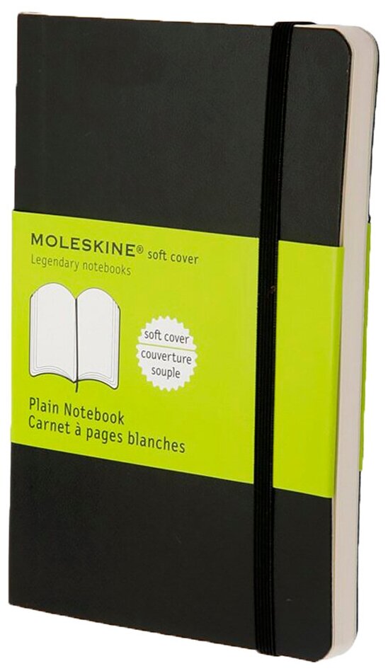 Блокнот Moleskine Classic Soft QP613 Pocket 90x140мм 192стр. нелинованный мягкая обложка черный QP61