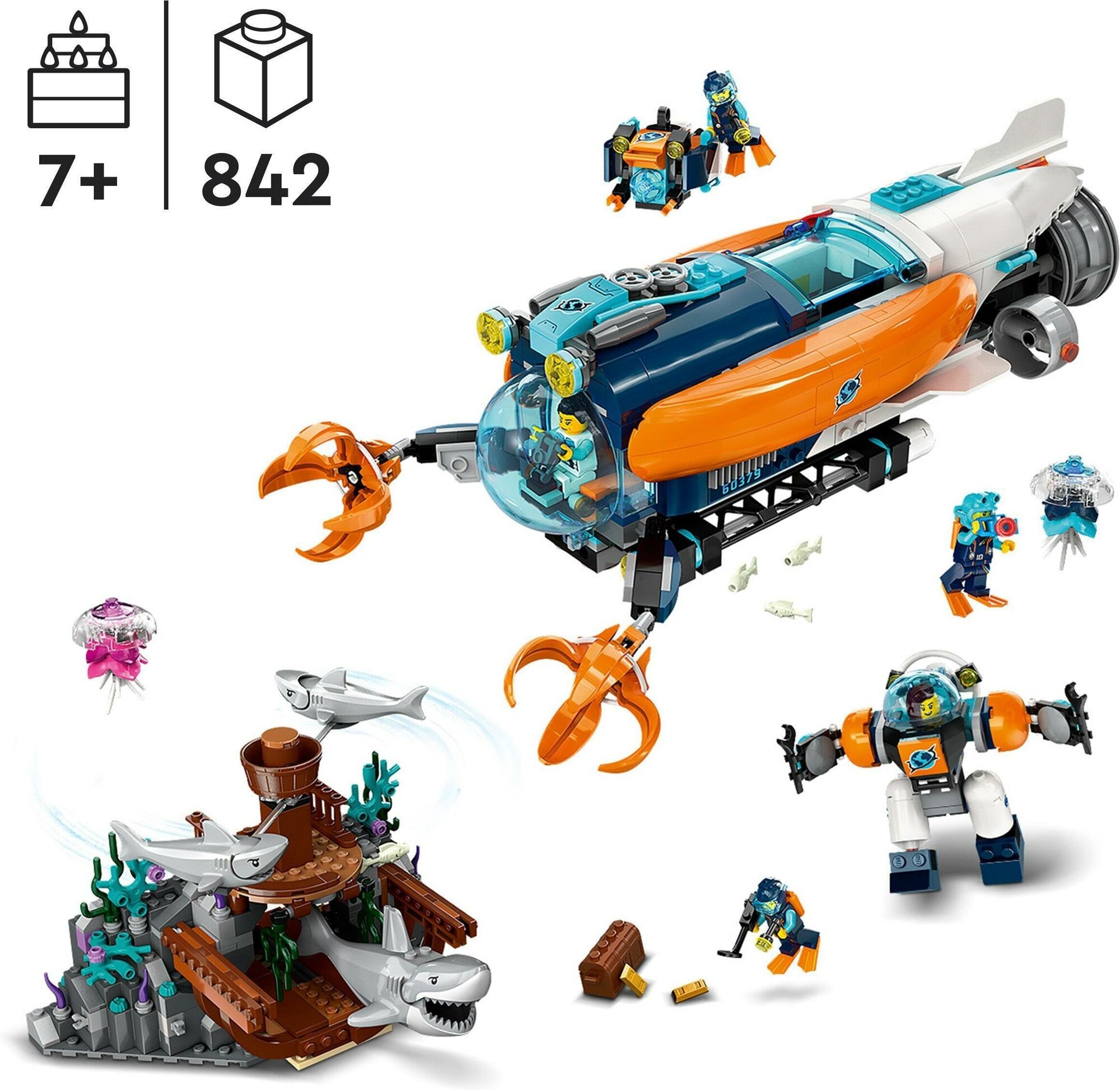 LEGO City Глубоководная исследовательская подводная лодка 60379 - фото №8