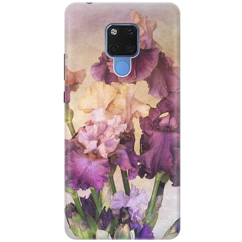 фото Re:paчехол - накладка artcolor для huawei mate 20 x с принтом "фиолетовые цветы"