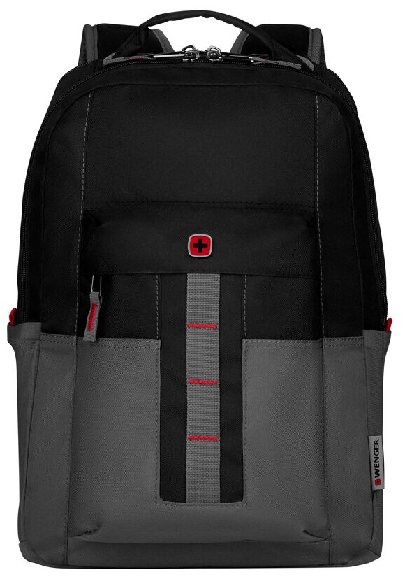 Рюкзак городской WENGER 601901 Ero Pro для 14" ноутбука, черный/серый, полиэстер, 34 х 25 х 45 см, 20 л