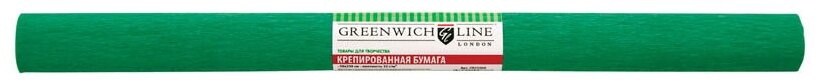 Бумага крепированная Greenwich Line, 50*250см, 32г/м2, темно-зеленая, в рулоне, пакет с европодвесом (арт. 311739)