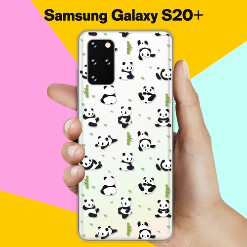 Силиконовый чехол Панды на Samsung Galaxy S20+