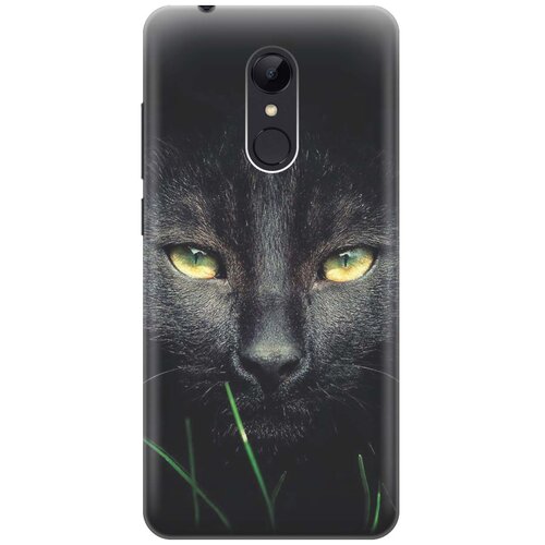 фото Cиликоновый чехол на xiaomi redmi 5 / сяоми редми 5 с принтом "кошка в темноте" gosso