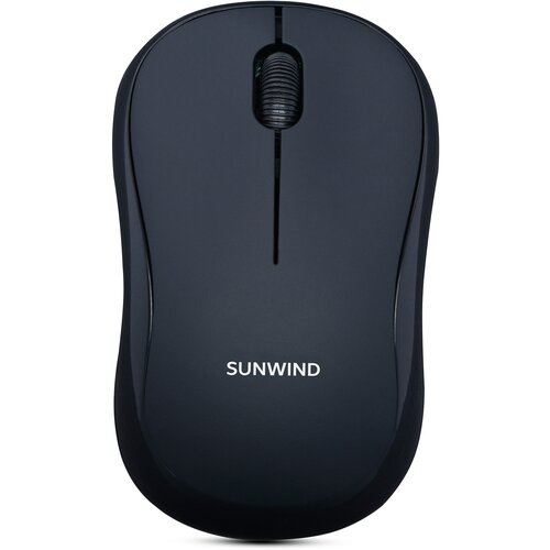 Мышь Sunwind SW-M200 черный оптическая (1600dpi) беспроводная USB для ноутбука (3but)