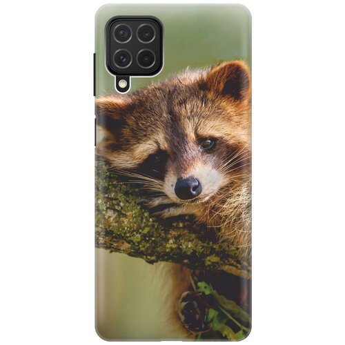 фото Ультратонкий силиконовый чехол-накладка для samsung galaxy m62 с принтом "задумчивый енот" gosso