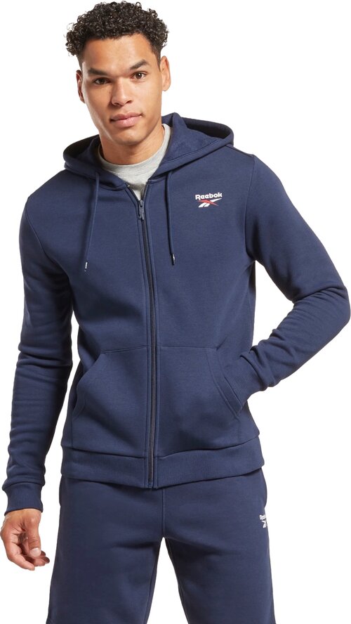 Толстовка Reebok RI LEFT CHEST LOGO FZ, размер M, синий