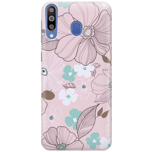 фото Re:paчехол - накладка artcolor для samsung galaxy m30 с принтом "розовые цветы"