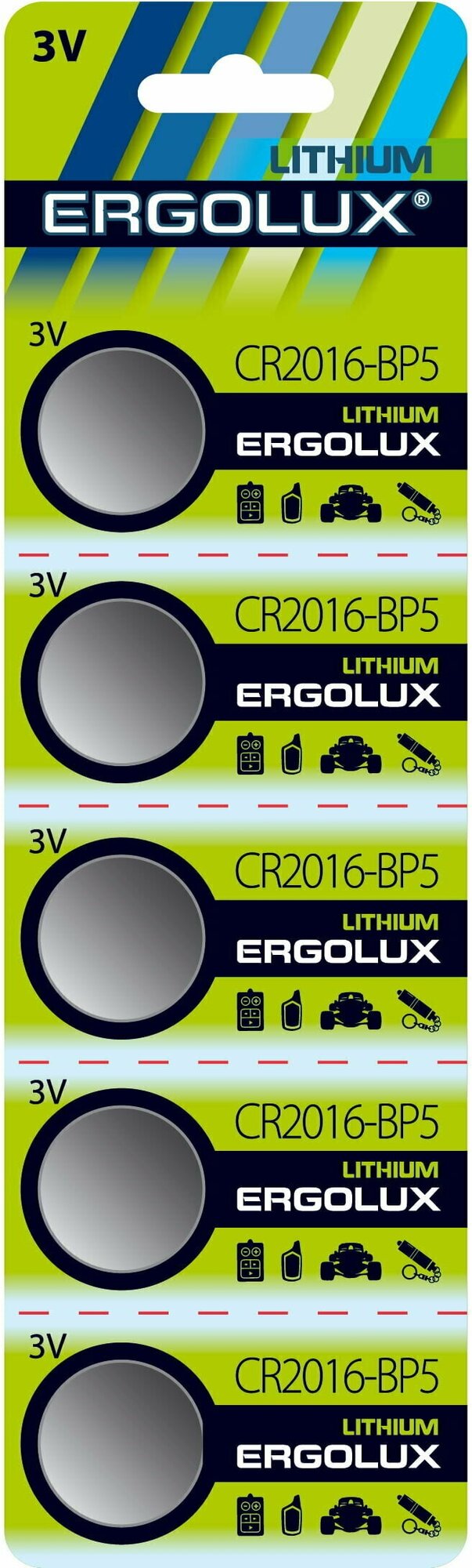 CR2016 Батарейка ERGOLUX Lithium CR2016-BP5, 5 шт. 75мAч - фото №7
