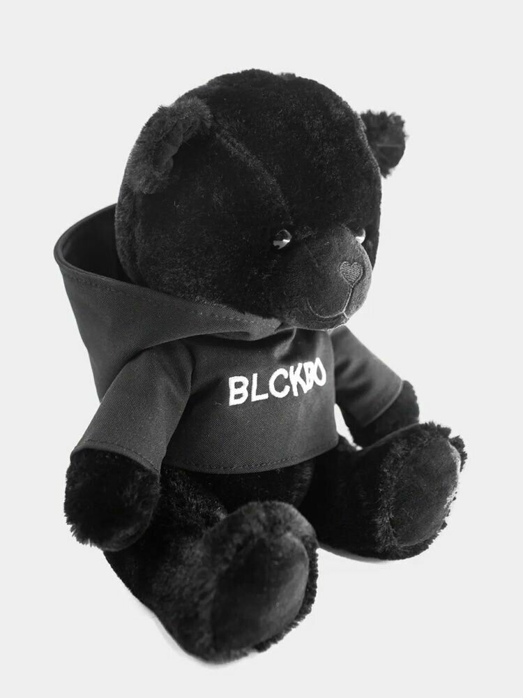 Мягкая игрушка большой Черный Блэкбо Медведь в худи 30 см Blckbo / черный медведь игрушка в толстовке