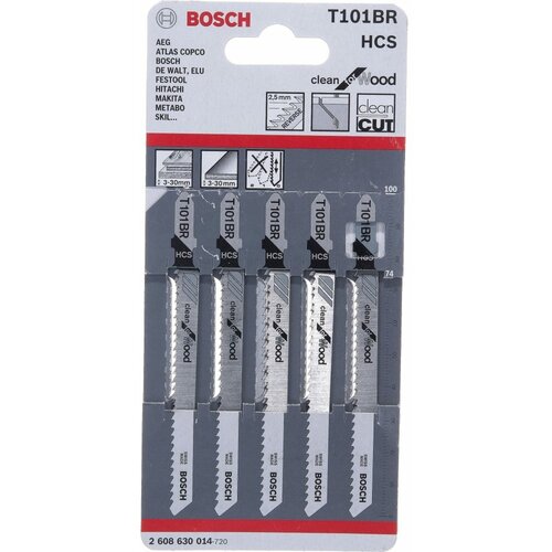 Пилки для лобзика Bosch T101 BR 2608630014 набор пилок для электролобзика bosch 2608630014 5 шт