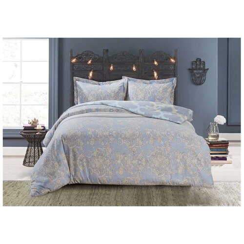 фото Постельное белье 2-спальное selena paisley вензель, сатин, 50 х 70 см, серый