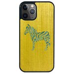 Чехол Timber&Cases для Apple iPhone 12/12 Pro, TPU, WILD collection - Зебра (Желтый Кото - Клен птичий глаз) - изображение