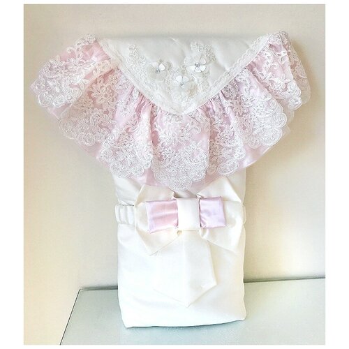 Конверт-одеяло /Fleole/молочный/розовый/90*90