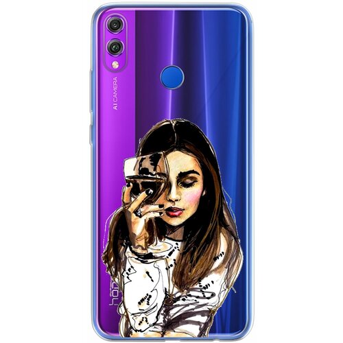 Силиконовый чехол Mcover для Huawei Honor 8X с рисунком Девушка и вино силиконовый чехол mcover для huawei honor 8x с рисунком девушка сладкая аниме