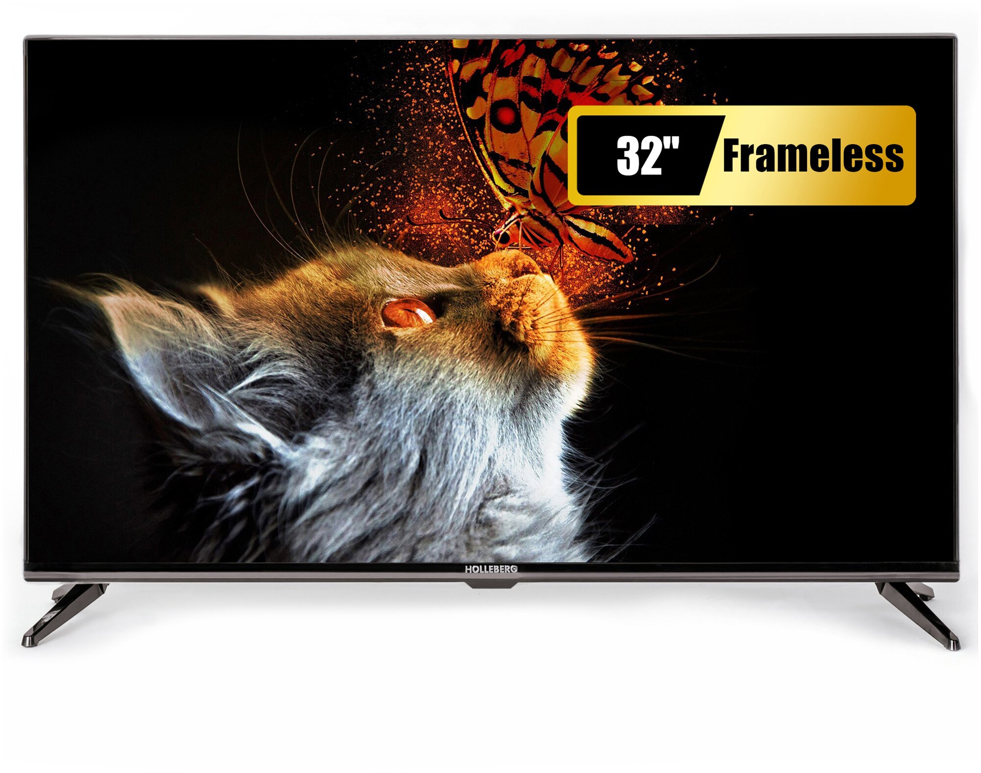 Телевизор HOLLEBERG HGTV-LED32HD103T2 (Frameless), диагональ 32", Frameless.