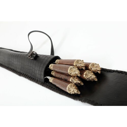 Шампур, набор шампуров с деревянной ручкой, шампура набор подарочный, 70 см, 6 шт набор шампуров медведи 2