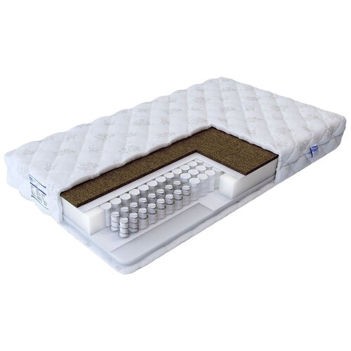 фото Матрас промтекс-ориент дуэт кокос струтто, 120x190 см, пружинный, белый