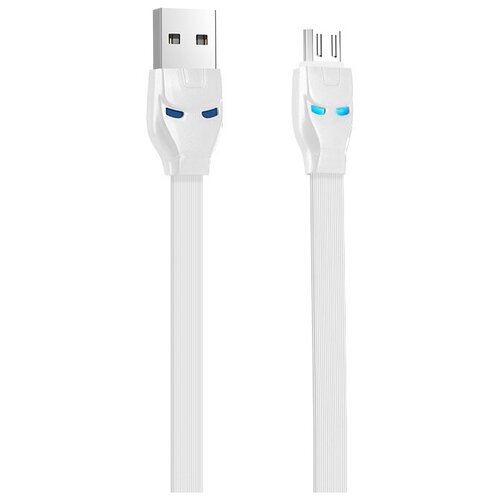 Кабель Hoco U14 Steel man USB - microUSB, 1.2 м, 1 шт., белый кабель usb hoco u14 steel man usb microusb 2 4а 1 2 м серый с индикатором