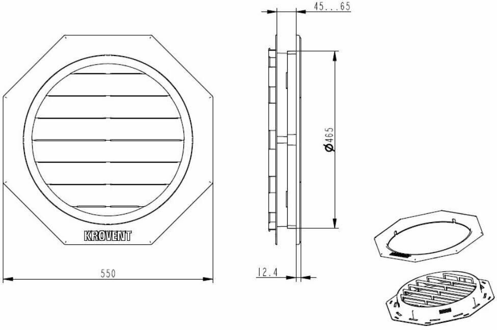 Окно для чердака Krovent 55х55 (RAL 9003) - фотография № 3