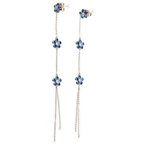 Серьги XUPING JEWELRY, кристалл, синий серьги для женщин длинные с цепочками и стразами advanced crystal