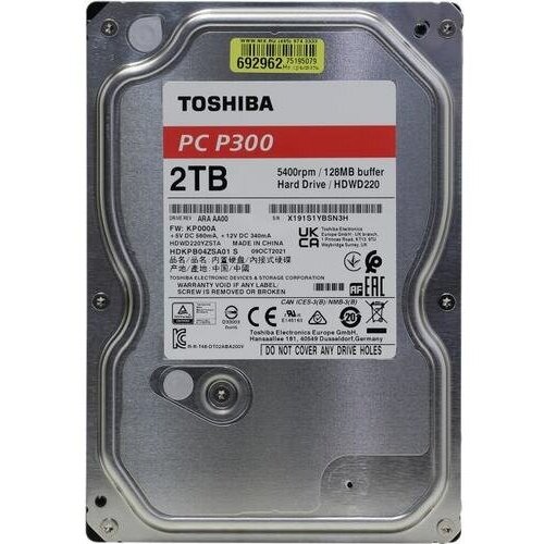 Жесткий диск Toshiba P300 Desktop PC Hard Drive HDWD220YZSTA 444200₽