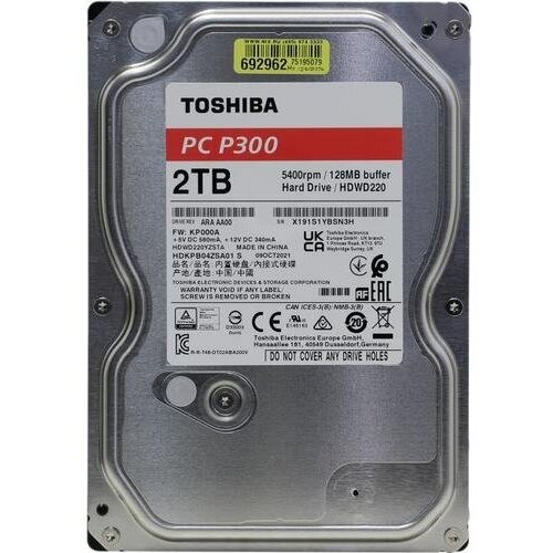 Жесткий диск Toshiba P300 Desktop PC Hard Drive HDWD220YZSTA