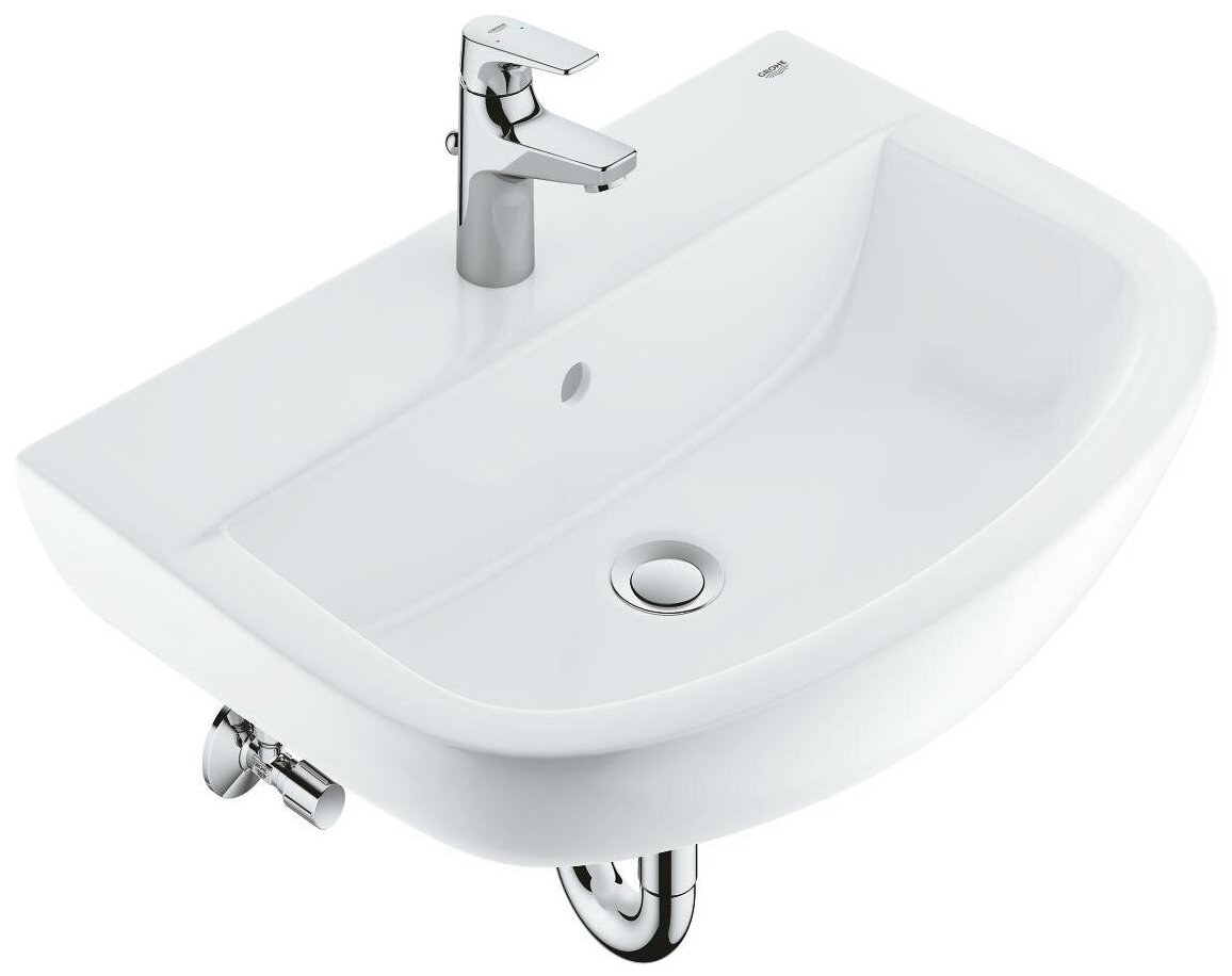 Набор для ванной: раковина, смеситель StartFlow и сифон, GROHE Bau Ceramic, (39472000)