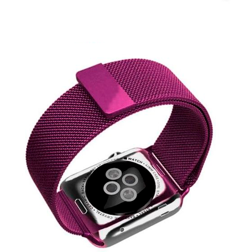 Ремешок металлический браслет для Apple watch 42-44 мм/Плетение Миланская петля с магнитной застежкой/Для эпл вотч (Фиолетовый)