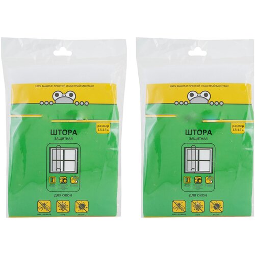 Защитная штора 15х15 м Комплект из 2 упаковок с удобным креплением на ленте-липучке Практически незаметна на окне Не препятствует открыванию ств 1645₽