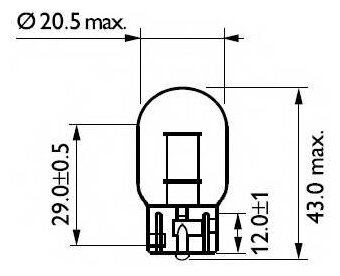 Лампа wy21w 12071 12v (блистер 2 шт.) Philips 12071B2