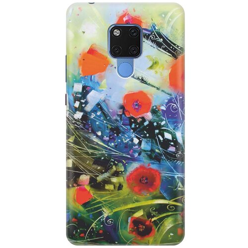 фото Re:paчехол - накладка artcolor для huawei mate 20 x с принтом "яркие цветы"