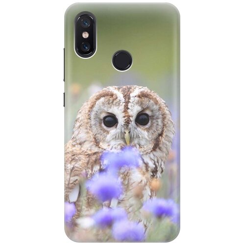 фото Cиликоновый чехол на xiaomi mi 8 / сяоми ми 8 с принтом "сова и васильки" gosso