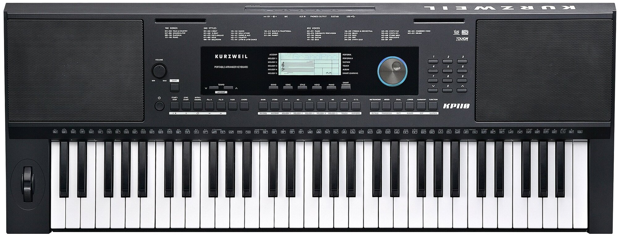 Kurzweil KP110 LB Синтезатор, 61 клавиша, полифония 128, цвет чёрный