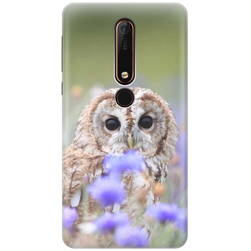 фото Cиликоновый чехол на nokia 6 / нокиа 6 с принтом "сова и васильки" gosso