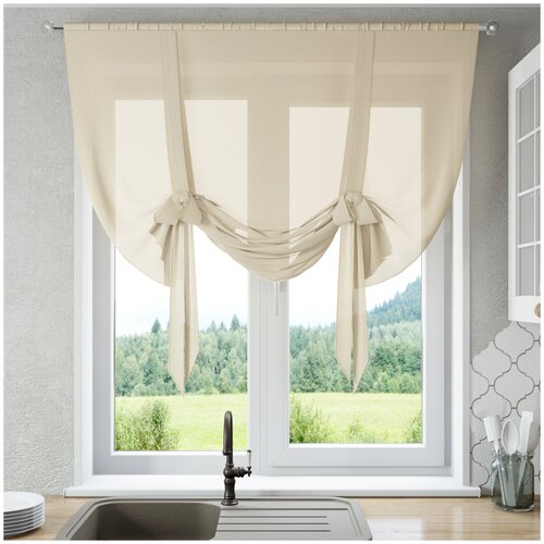 фото Шторы для кухни nivasan "селена-150", синий sola