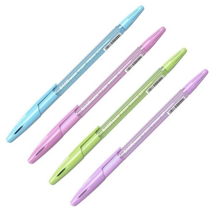 фото Ручка шариковая Erich Krause R-301 Spring Stick, узел 0.7 мм, чернила синие, длина линии письма 1000 метров, микс