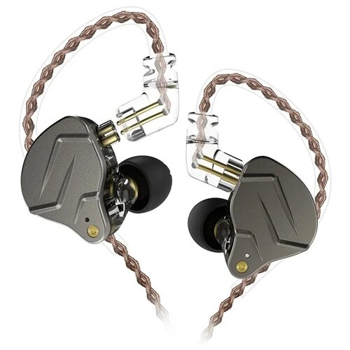 Knowledge Zenith KZ ZSN Pro without mic grey - внутриканальные гибридные наушники kz zsx terminator 5ba 1dd 12 unit hybrid in ear earphones hifi metal headset music sport kz zs10 pro as12 as16 zsn pro c12 dm7