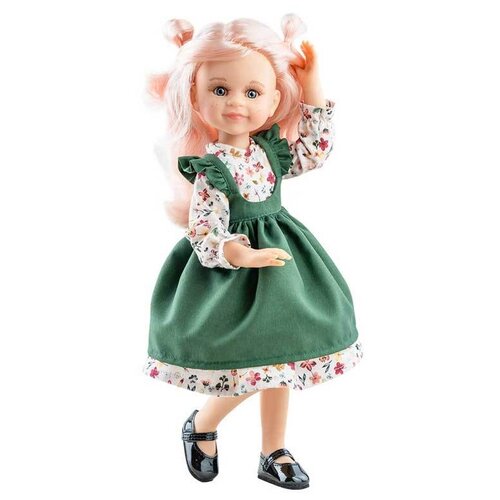 фото Кукла paola reina клео в платье с зеленым передником, 32 см, 04853